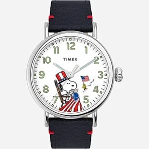 Timex x Peanuts Weekender Independence Day 40mm Watch w/Leather Strap